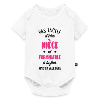 Neveu Nièce Oncle Tante Famille Bébé Noël - Baby Premium short-sleeve bodysuit - white - Front