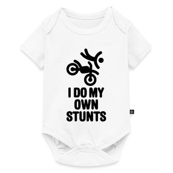 I do my own stunts - motocross off-road - Baby Premium short-sleeve bodysuit - white - Front