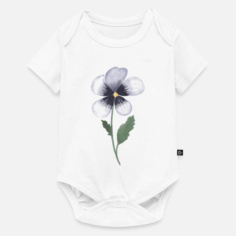 Pansy Violet - Body à manches courtes Premium Bébé - blanc