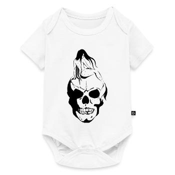 Mermaid on skull - Baby Premium short-sleeve bodysuit - white - Front