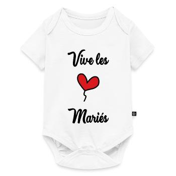 COUPLE. JUST MARRIED. EVJF. SAINT VALENTIN. LOVE. - Body à manches courtes Premium Bébé - blanc - Devant