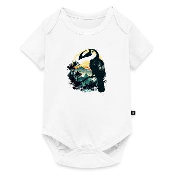 Jungle d'oiseaux toucans - Body à manches courtes Premium Bébé - blanc - Devant