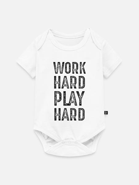 work hard play hard - Baby Premium Kurzarmbody - Weiß