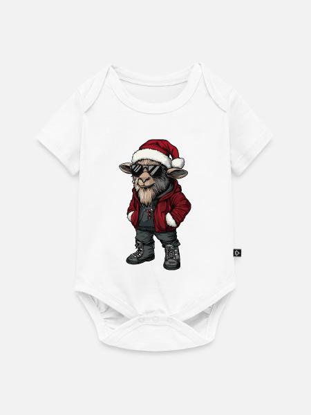 Bergziege Weihnachten Winter - Baby Premium Kurzarmbody - Weiß