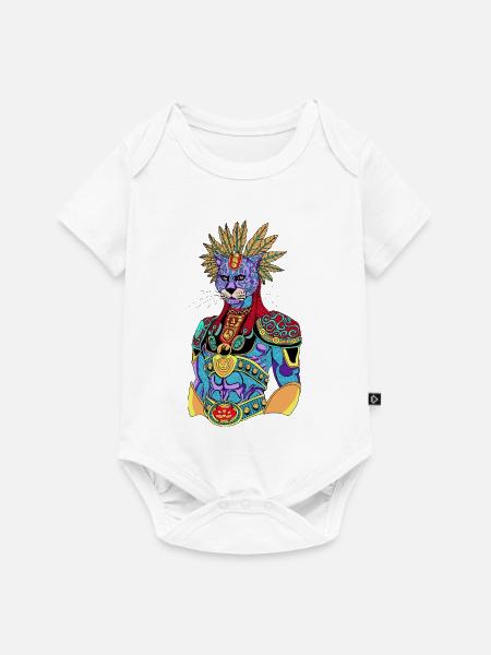 Regenbogenkatzen-Krieger - Baby Premium Kurzarmbody - Weiß