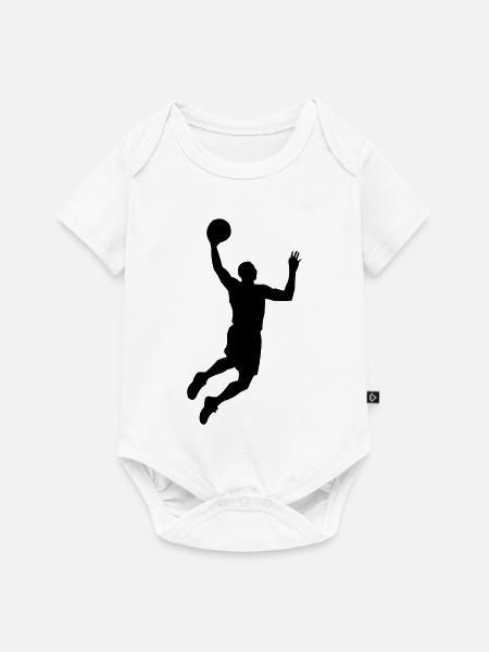 Basketball Silhouette - Baby Premium Kurzarmbody - Weiß