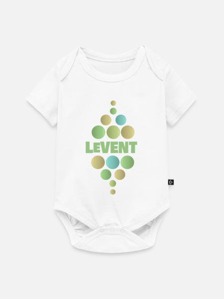 Pastell Dotenpyramide LEVENT - Baby Premium Kurzarmbody - Weiß
