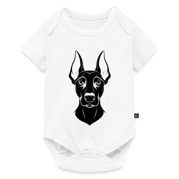 Doberman Pinscher Hundekopf - Baby Premium Kurzarmbody - Weiß - Vorne