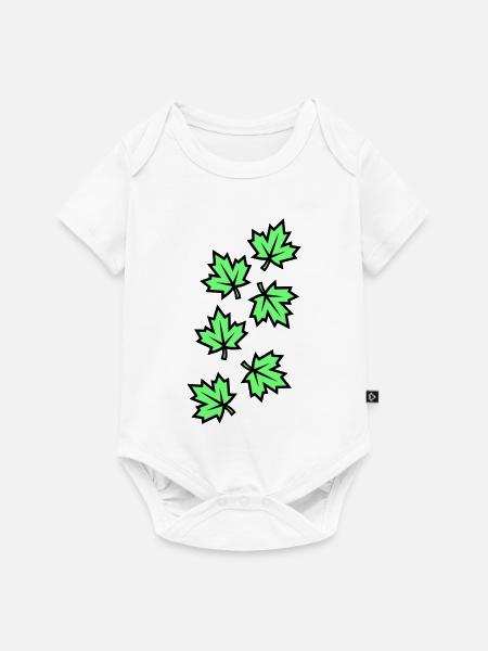 Ahornblatt Blätter Symbol - Baby Premium Kurzarmbody - Weiß