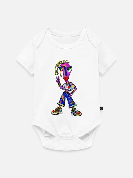 Neon Punk Portrait - Baby Premium Kurzarmbody - Weiß