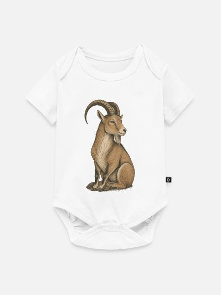 Steinbock - Baby Premium Kurzarmbody - Weiß