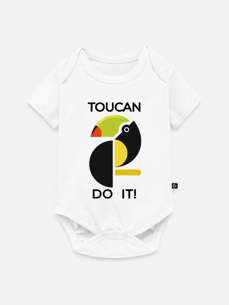 Abstrakter Tukan TOUCAN DO IT - Baby Premium Kurzarmbody - Weiß
