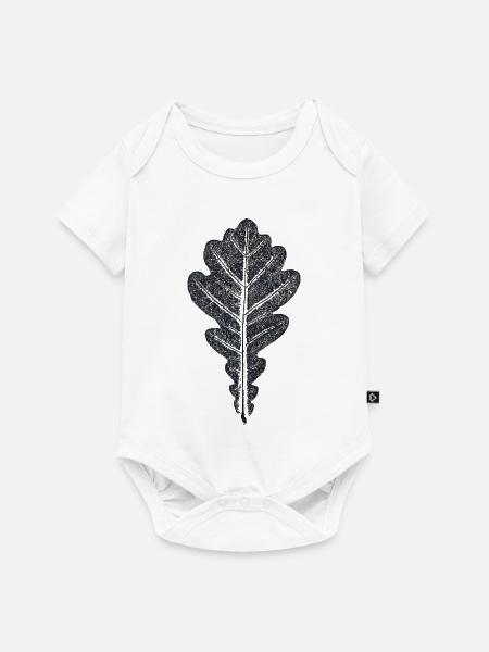 Eichenblatt / Botanischer Blätter - Abdruck - Baby Premium Kurzarmbody - Weiß