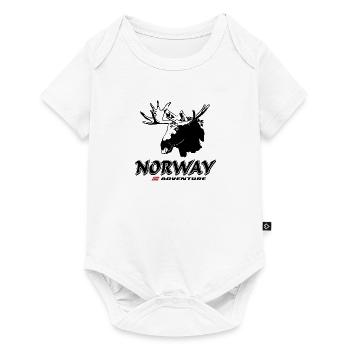 Norvège - Elk - Drapeau norvégien - Body à manches courtes Premium Bébé - blanc - Devant