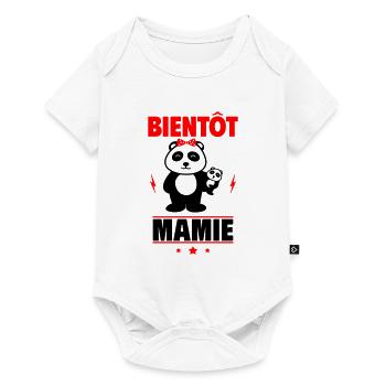 bientôt mamie,futur grand-mère - Body à manches courtes Premium Bébé - blanc - Devant