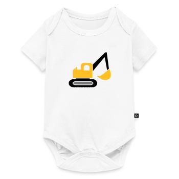 Excavator vehicle - Baby Premium short-sleeve bodysuit - white - Front