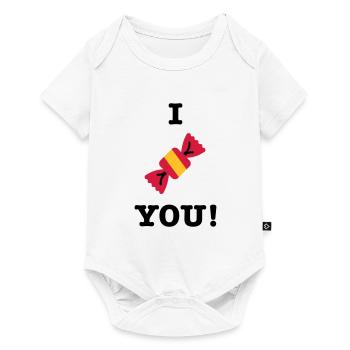 I love you candy candy saying - Baby Premium short-sleeve bodysuit - white - Front