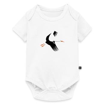Stork in flight - Baby Premium short-sleeve bodysuit - white - Front