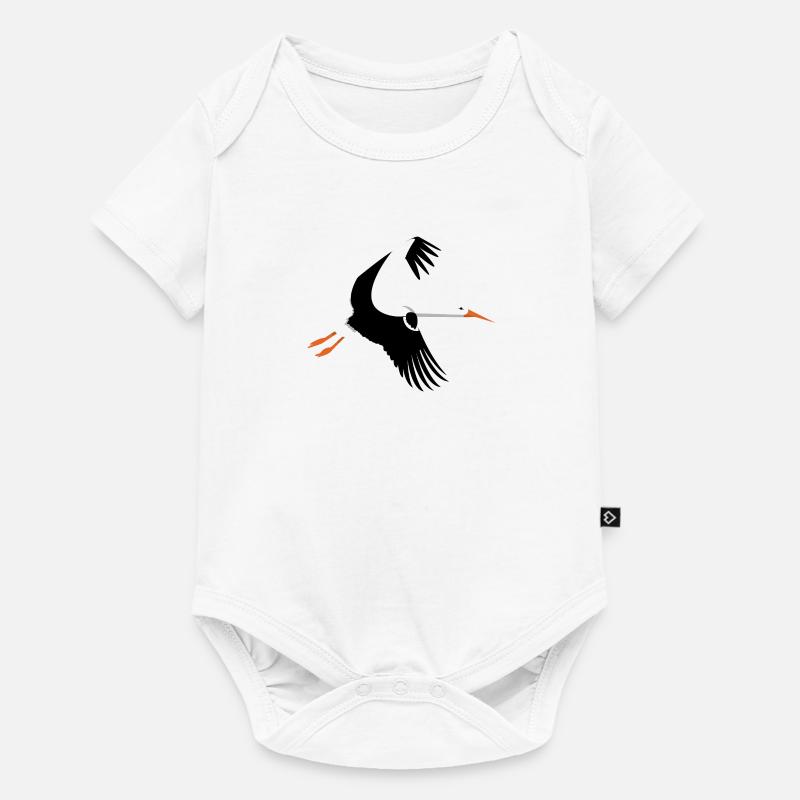 Cigogne en vol - Body à manches courtes Premium Bébé - blanc
