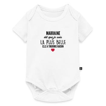 marraine dit que je suis la plus belle - Body à manches courtes Premium Bébé - blanc - Devant