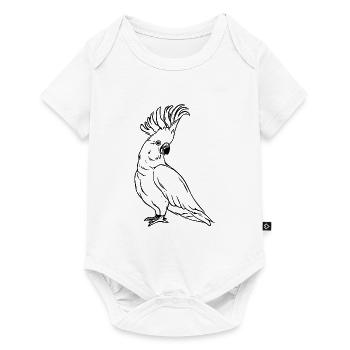 Kakadu Portrait Bird Drawing - Baby Premium short-sleeve bodysuit - white - Front