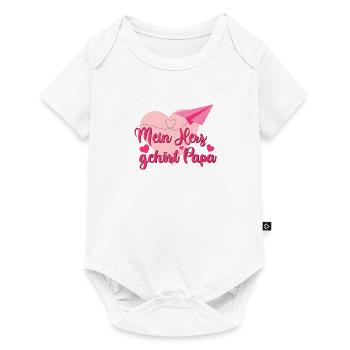 Mein Herz gehört Papa Tochter Vatertag Liebe Vater - Baby Premium Kurzarmbody - Weiß - Vorne