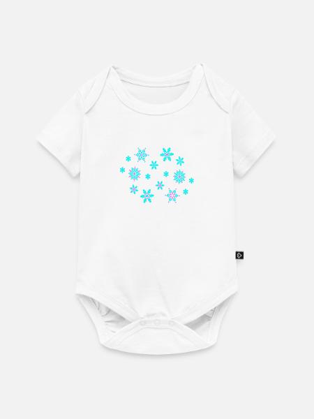 Schneeflocken - Baby Premium Kurzarmbody - Weiß