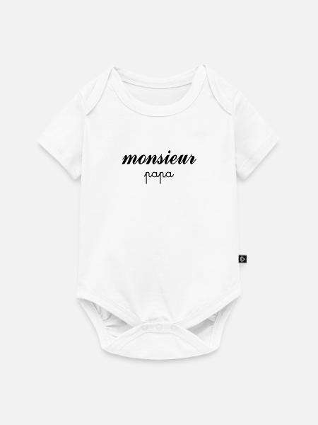 Monsieur Papa - Body à manches courtes Premium Bébé - blanc