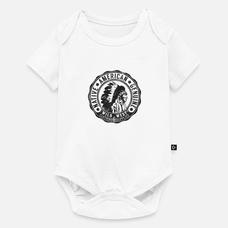 MOTIFS INDIENS SIOUX APACHE CHIEF NATIVE USA - Body à manches courtes Premium Bébé - blanc