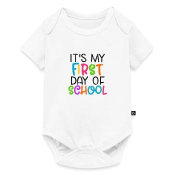 MY FIRST DAY OF SCHOOL SCHOOL ENROLLMENT ABC MOTIVES - Baby Premium short-sleeve bodysuit - white - Front