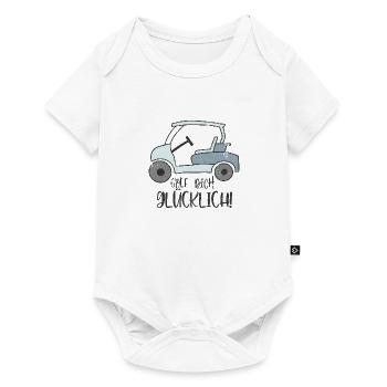 GOLF DICH GLÜCKLICH FÖHLICH GLÜCK CAR SPRUCH MOTIV - Baby Premium Kurzarmbody - Weiß - Vorne