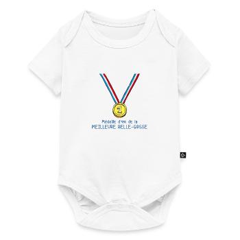 T-shirt Médaille d'or de la meilleure belle-gosse - Body à manches courtes Premium Bébé - blanc - Devant