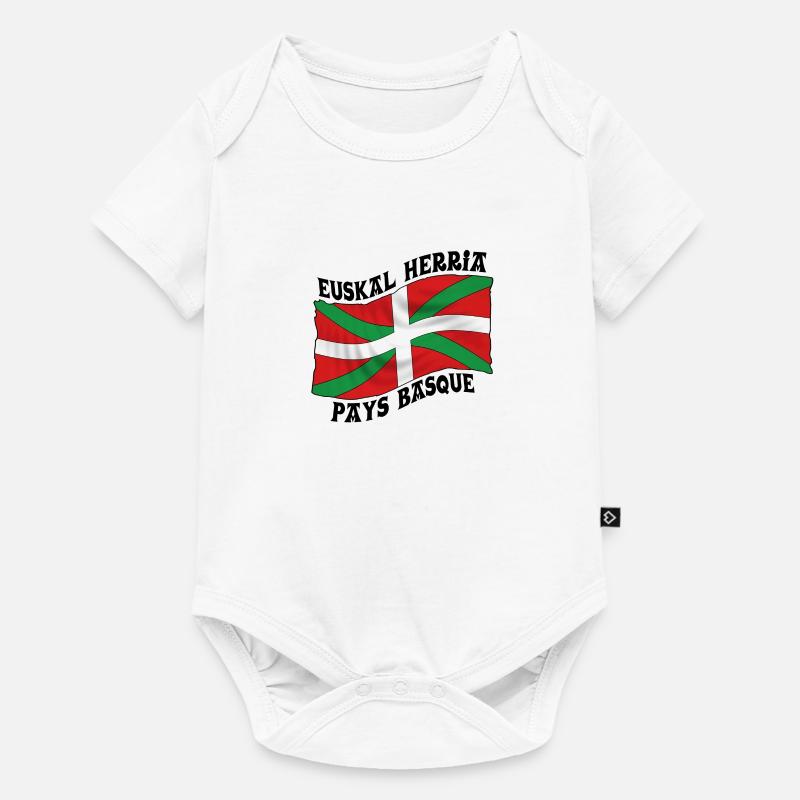 Drapeau Basque Ikurriña - Body à manches courtes Premium Bébé - blanc