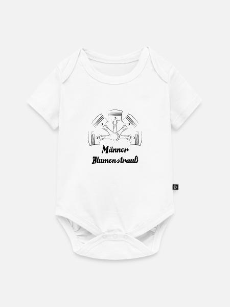 Männer Blumenstrass schwarz - Baby Premium Kurzarmbody - Weiß