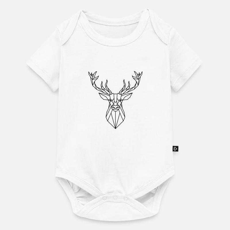Cerf Géométrique - Body à manches courtes Premium Bébé - blanc
