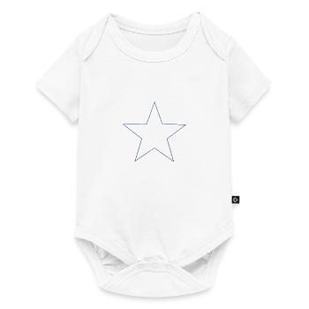 blauer Stern blue star - Baby Premium Kurzarmbody - Weiß - Vorne