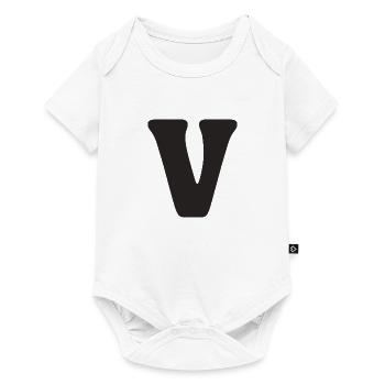 V - Baby Premium Kurzarmbody - Weiß - Vorne