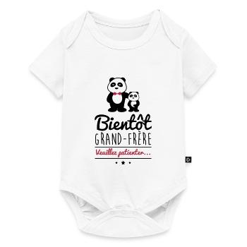 Bientôt grand frère, futur grand-frère - Body à manches courtes Premium Bébé - blanc - Devant