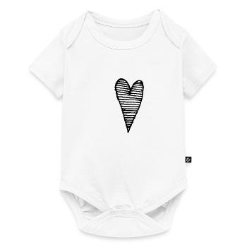 Herz Liebe - Baby Premium Kurzarmbody - Weiß - Vorne