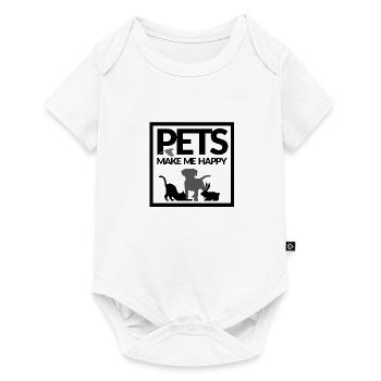 Pets make me happy - Body à manches courtes Premium Bébé - blanc - Devant