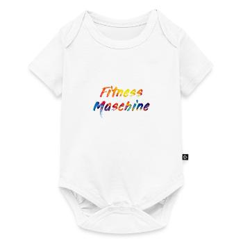 Fitness Maschine - Baby Premium Kurzarmbody - Weiß - Vorne