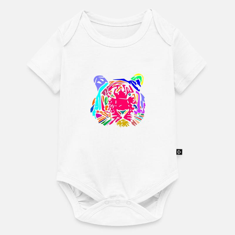 tigre multicolore - Body à manches courtes Premium Bébé - blanc