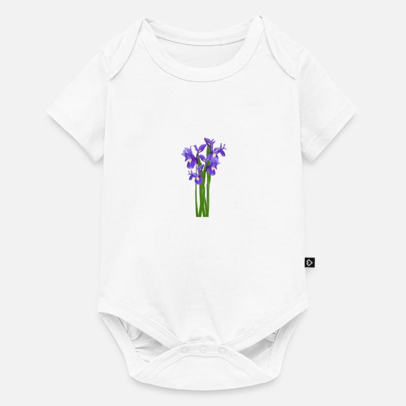 Fleurs Printemps Iris iris - Idée de cadeau - Body à manches courtes Premium Bébé - blanc
