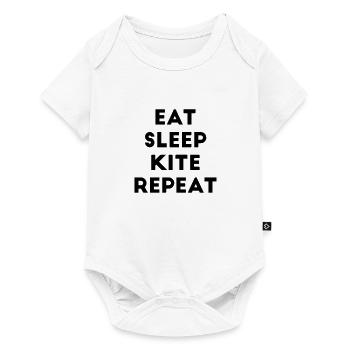 Eat sleep kite repeat saying wind surfing surfer - Baby Premium short-sleeve bodysuit - white - Front