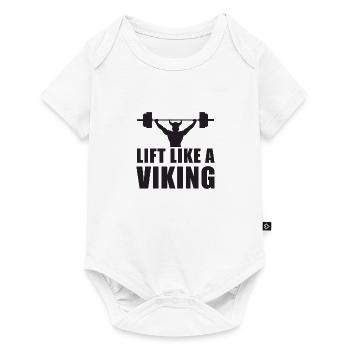 Vikings Lift Like A Viking Bodybuilder Geschenk - Baby Premium Kurzarmbody - Weiß - Vorne