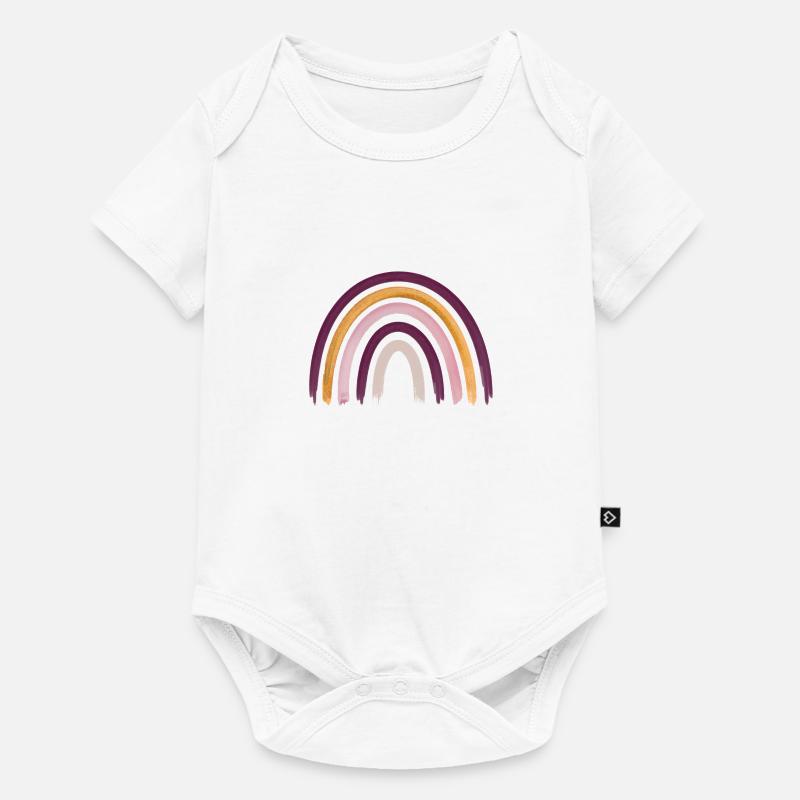 Regenbogen Boho Rainbow Baby Mädchen - Baby Premium Kurzarmbody - Weiß