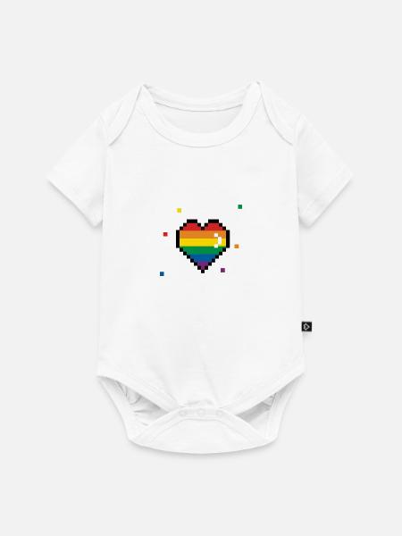 Pride Heart 90s - Baby Premium Kurzarmbody - Weiß