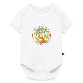 Nature is my religion nature conservation climate - Baby Premium short-sleeve bodysuit - white - Front