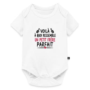 petit frère parfait - Body à manches courtes Premium Bébé - blanc - Devant