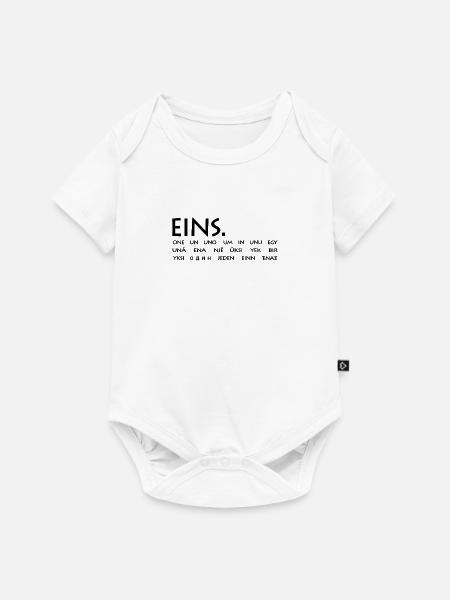 eins - Baby Premium Kurzarmbody - Weiß